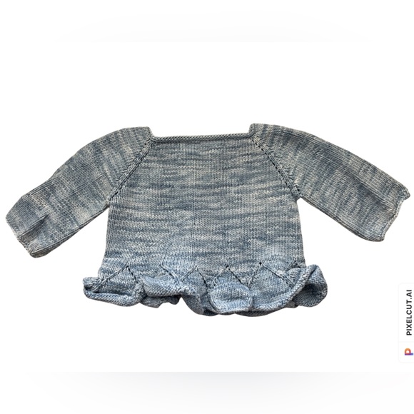 Misha and Puff M&P Peplum Pullover Cotton - Lake 12-18 mo